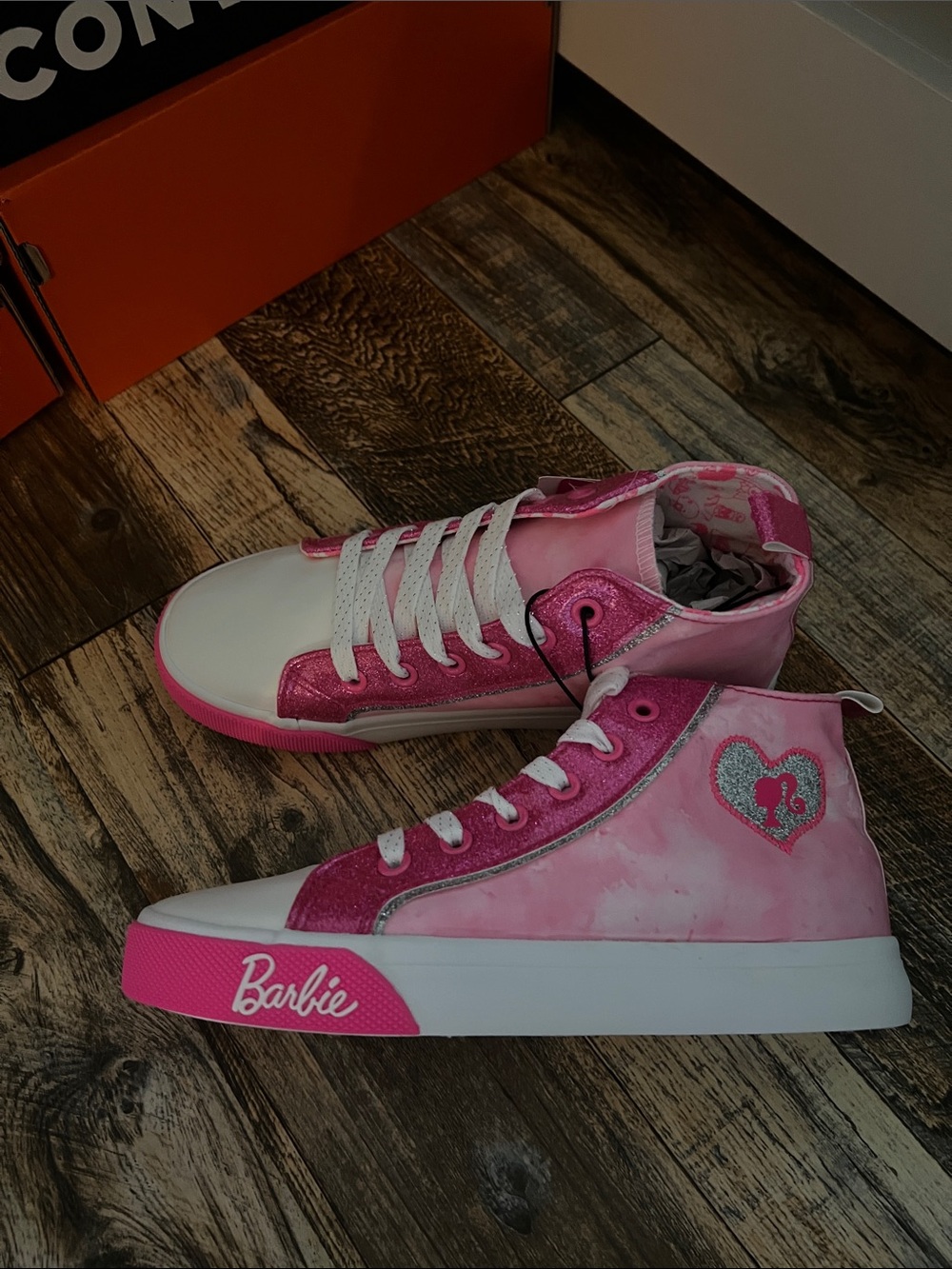 Barbie Pink High-Top Kids Sneakers